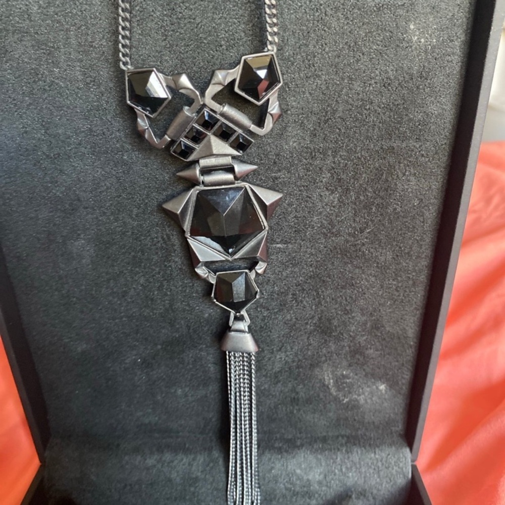 Sam Edelman Black and Silver Statement Necklace